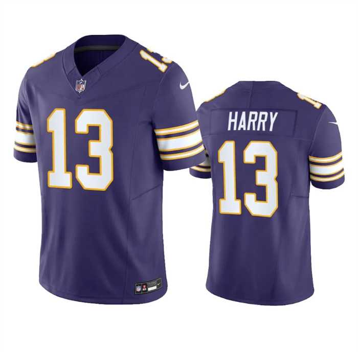 Men & Women & Youth Minnesota Vikings #13 NKeal Harry Purple 2023 F.U.S.E. Throwback Vapor Untouchable Limited Jersey